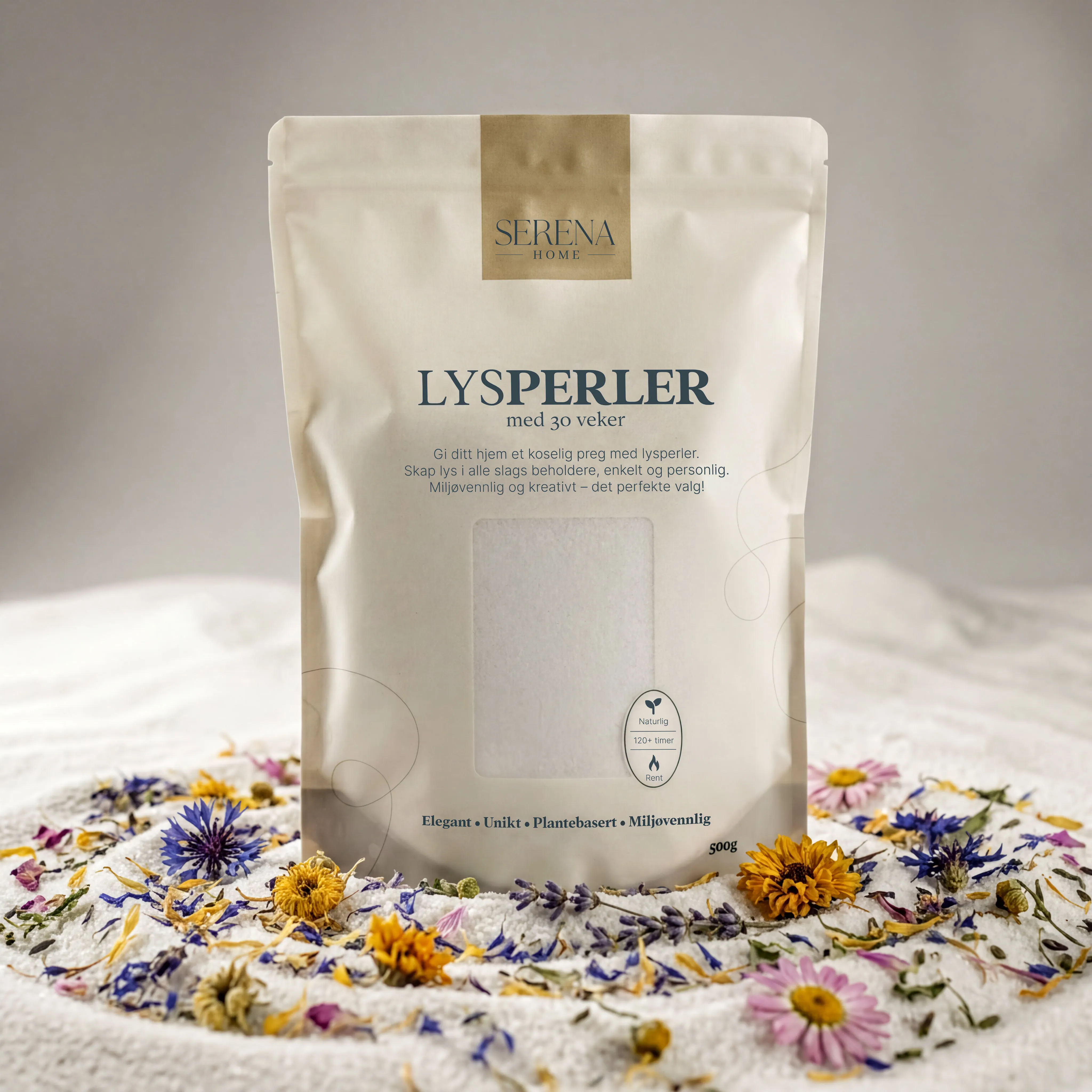 Lysperler - Hvit - Villblomst